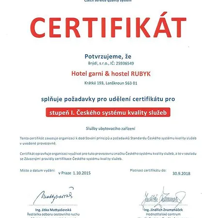 Hotel*** Garni Rubyk Hotel
